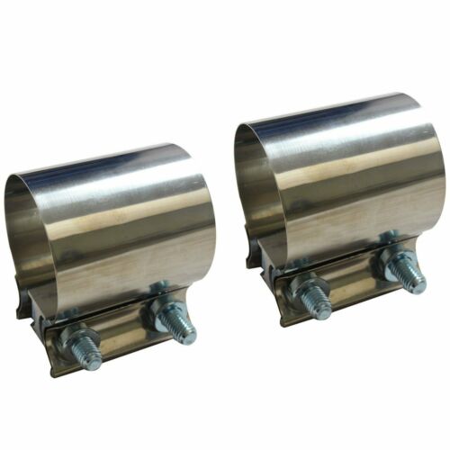 2x 2.5" 2-1/2" Stainless Steel Butt Joint Band Exhaust Clamp Sleeve Coupler T304