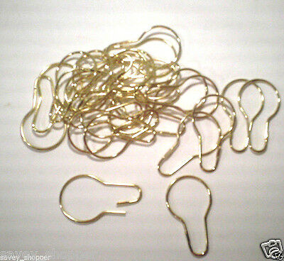 Shower Hooks Lot Of 36 Brass Plated  Shower Curtain Hooks,rings