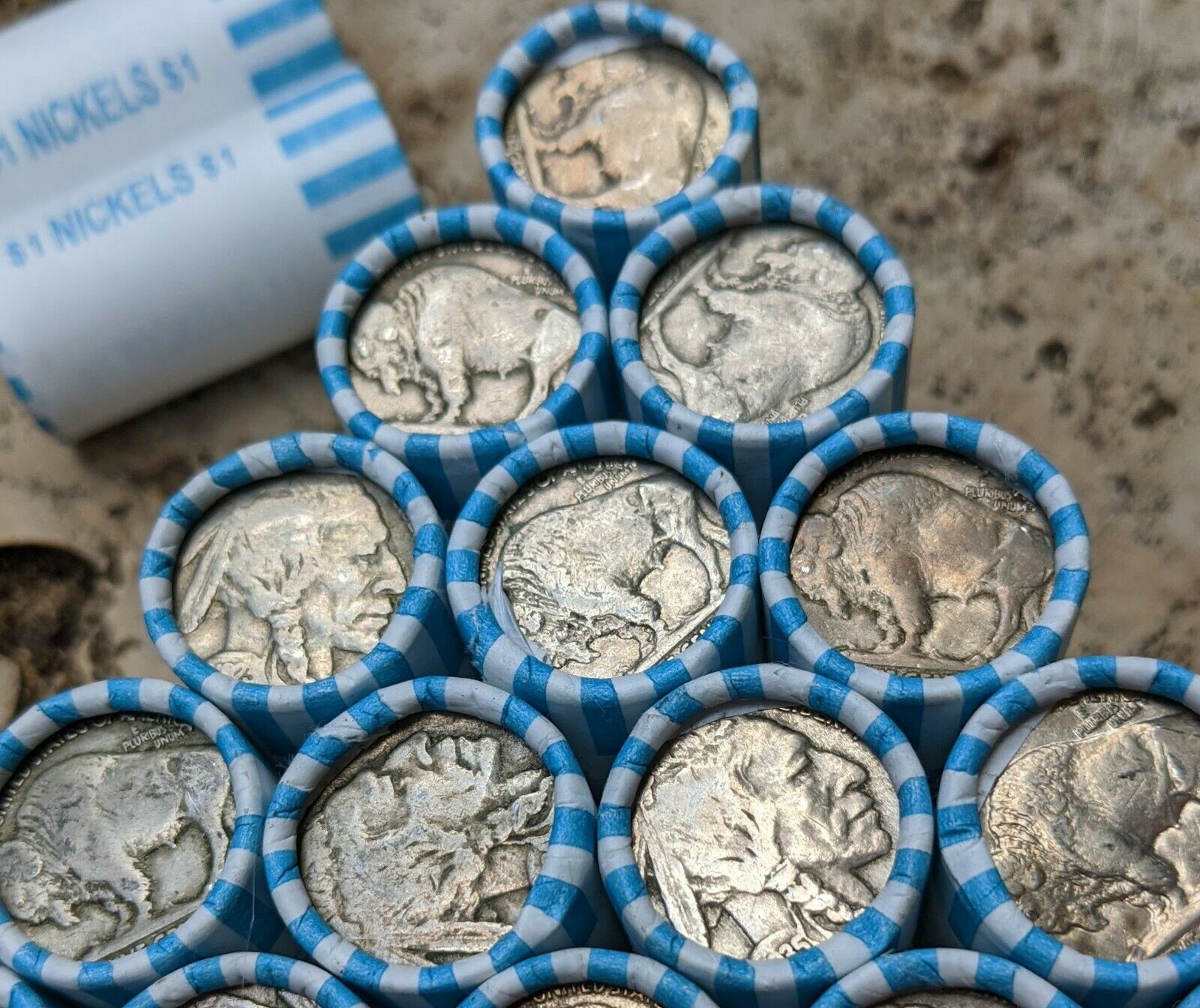 One Short $1 Buffalo Nickel Coin Roll - No Date -  Old Vintage Pds Us Coin Lot