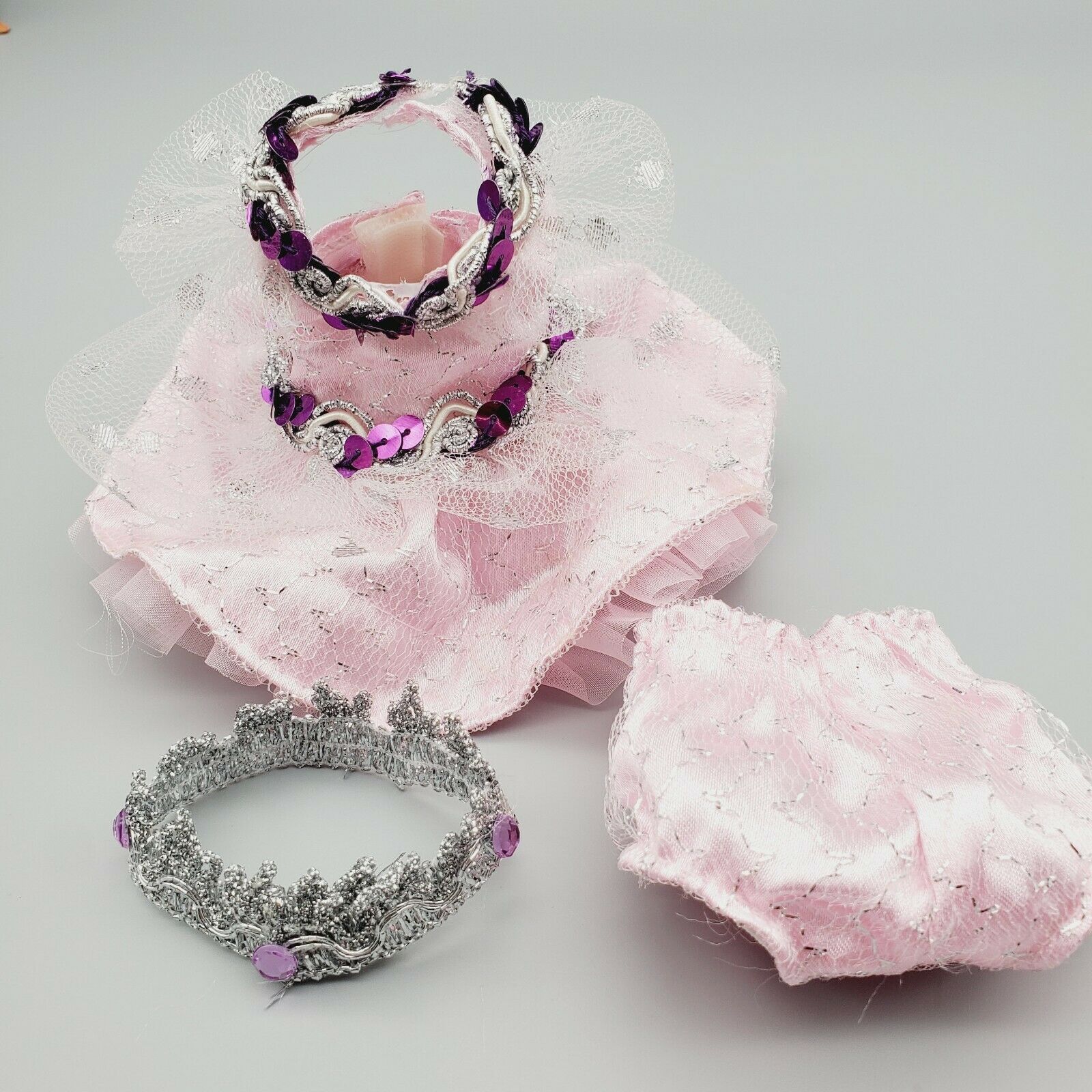 Effanbee Littlest Princess Pink Tutu Bottoms Tiara 6" Porcelain Doll Clothes