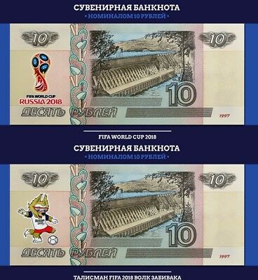 Set Of 2 Banknotes 2018 Fifa World Cup-russia 10 Ruble!!!