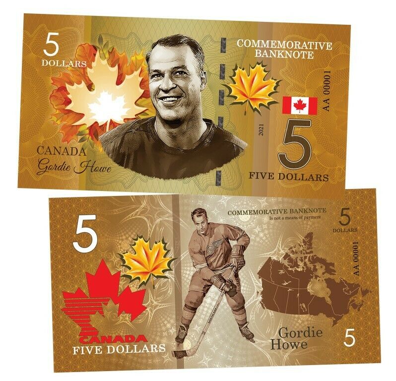 5 Dollars Gordie Howe Canadian Hockey Legends Russia Polymeric
