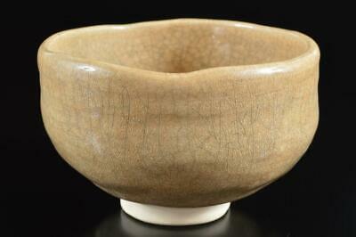 #5756: Japanese Raku-ware White Glaze Tea Bowl Green Tea Tool Tea Ceremony
