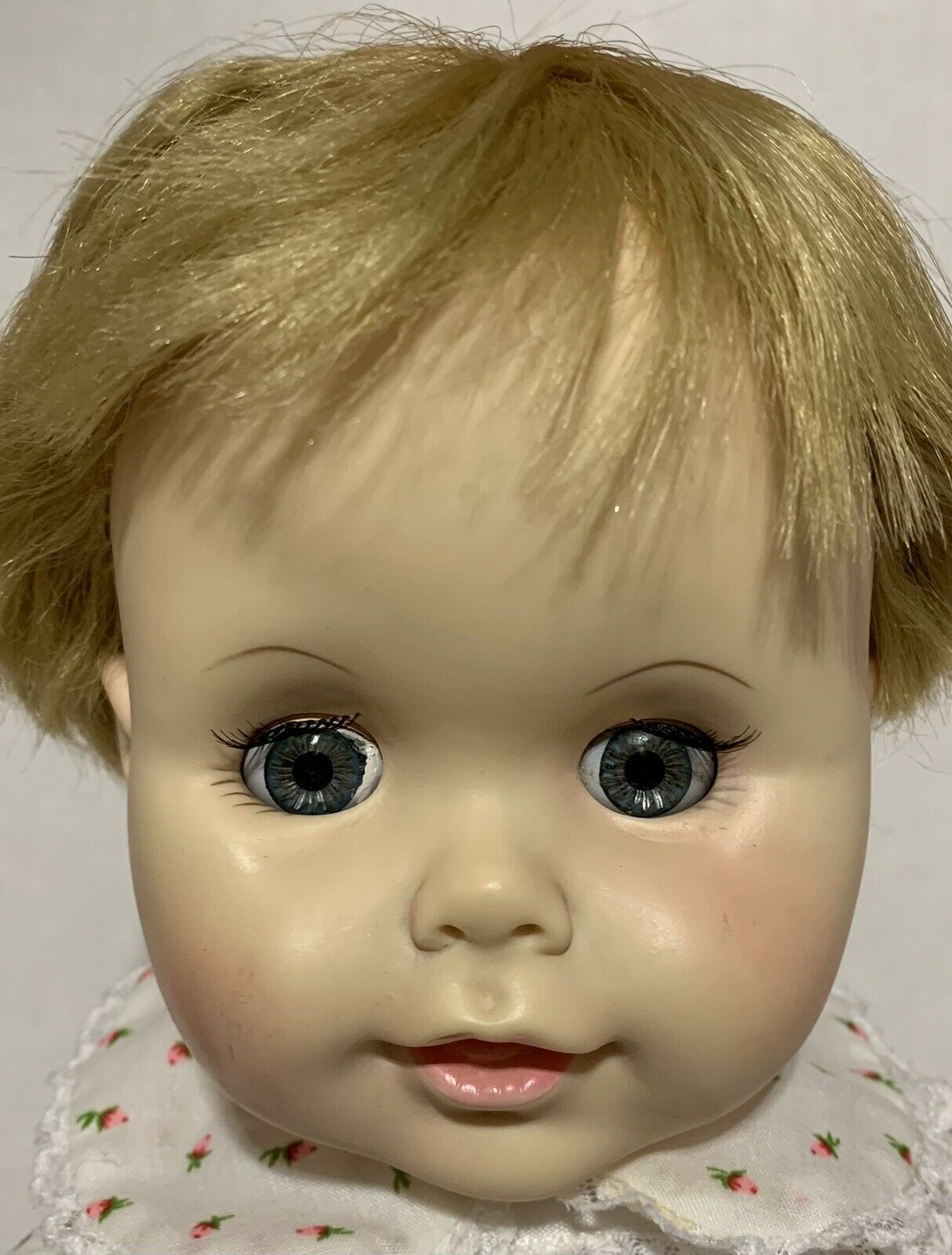 18” Honey Bun By Effanbee Vinyl Baby Doll Sleep Eye Root Hair Cloth Body 1967