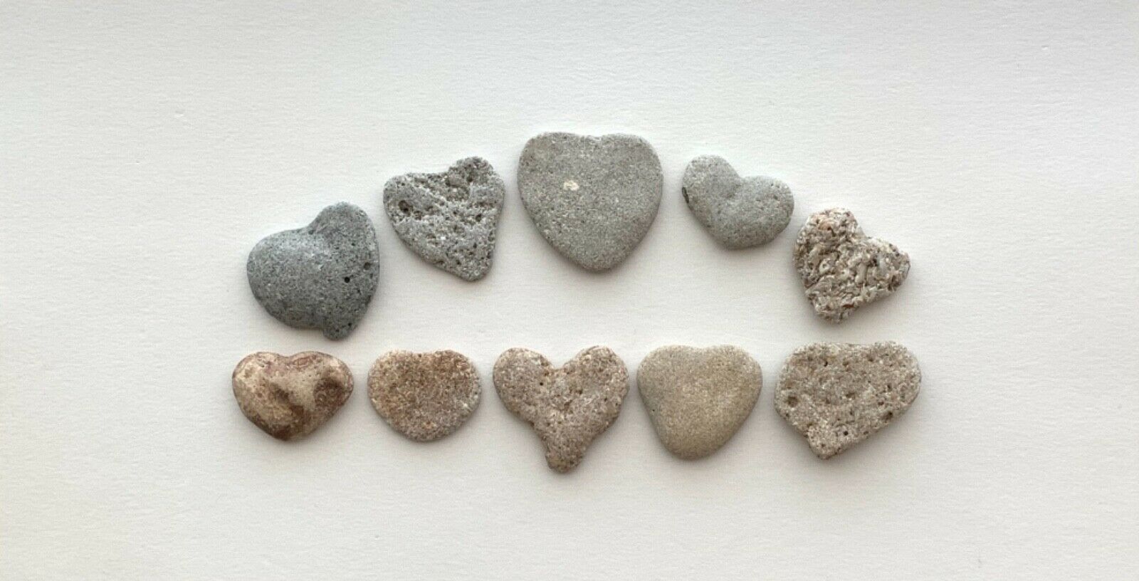 10 Natural Heart Shaped Beach Stones 1-1.5" Love Rocks Valentine Pebble Art #v1f