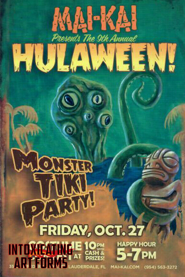 Mai-kai Hulaween 2017 Monster Tiki Party Tiki Mug Bar Advertising Card Brochure