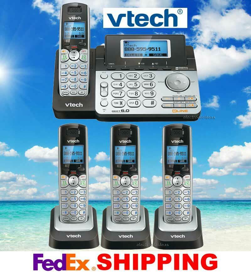 Vtech Ds6151 Dect 6.0 2-line Cordless Phone + 3 Cordless Handsets - New