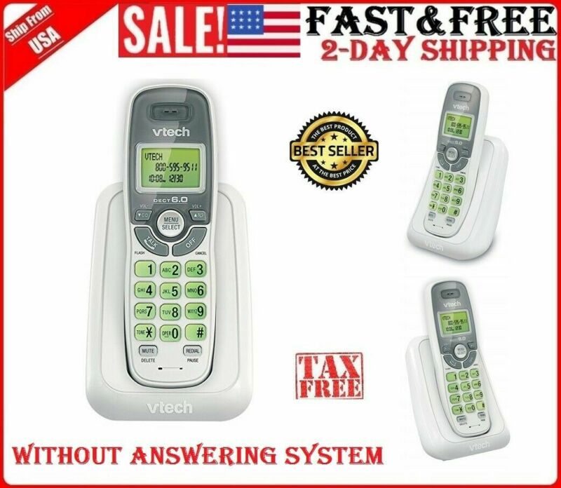 Cordless Home Phone Vtech Dect 6.0 Telephone W/o Answering Machine 1 Set System