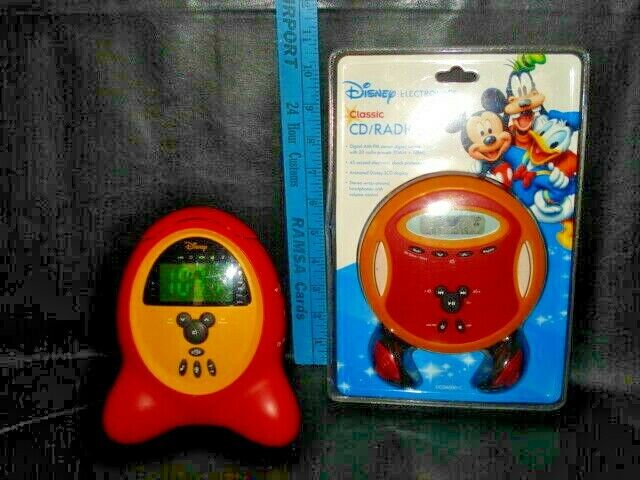 Disney Mickey Mouse Kids Alarm Clock Radio, Cd Player Lot