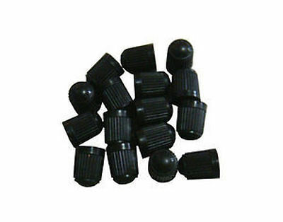100 Black Plastic Tire Valve Stem Caps