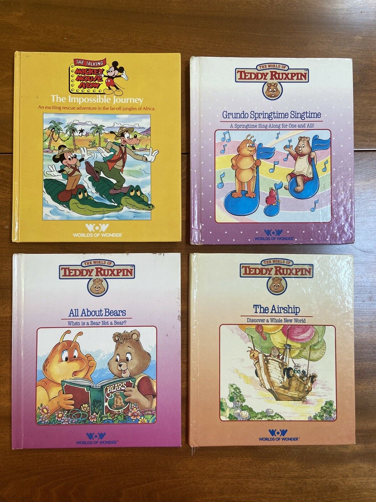 Worlds Of Wonder: 3 Teddy Ruxpin Books Airship Springtime Bears + Mickey Mouse