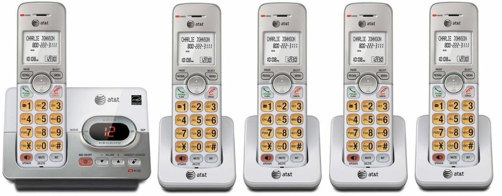 At&t El52253 Dect 6.0 5-handset Cordless Answering System With Caller Id/call