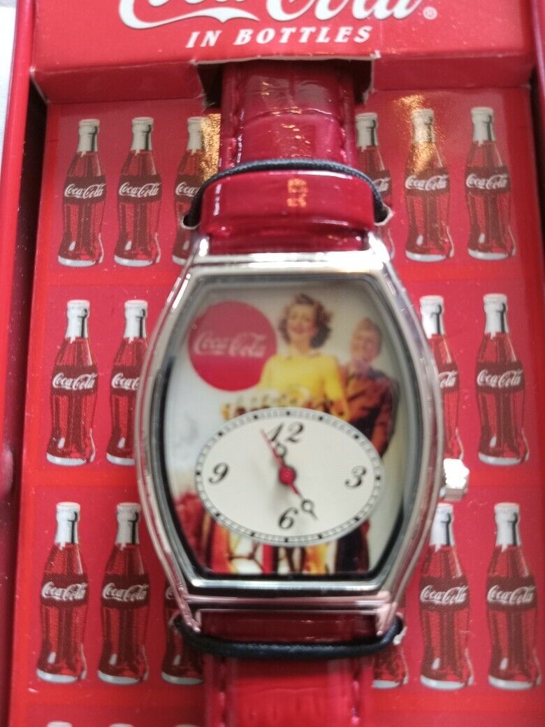 Coca Cola Watch With Red Strap In Box