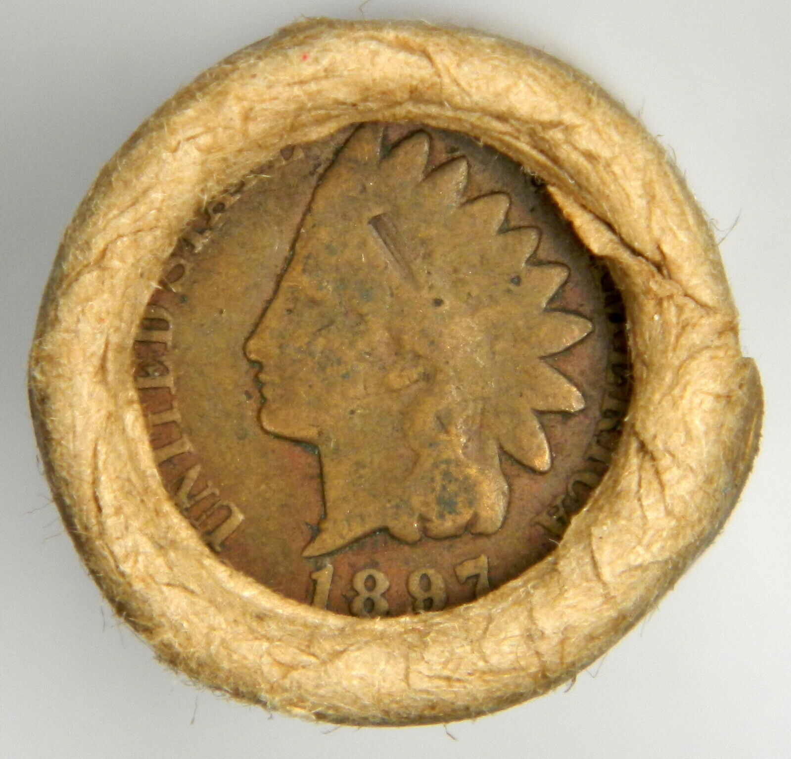Indian Head Ends ~ Vintage Old Lincoln Wheat Cent Roll ~ Estate