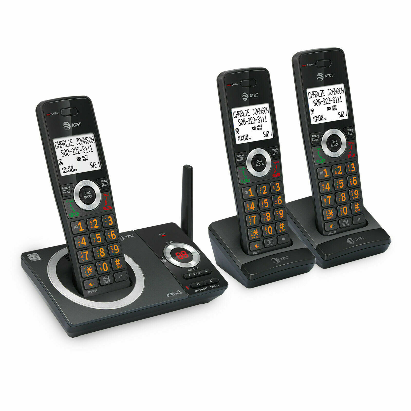 New At&t Cl82319 3 Handset Answering System With Smart Call Blocker