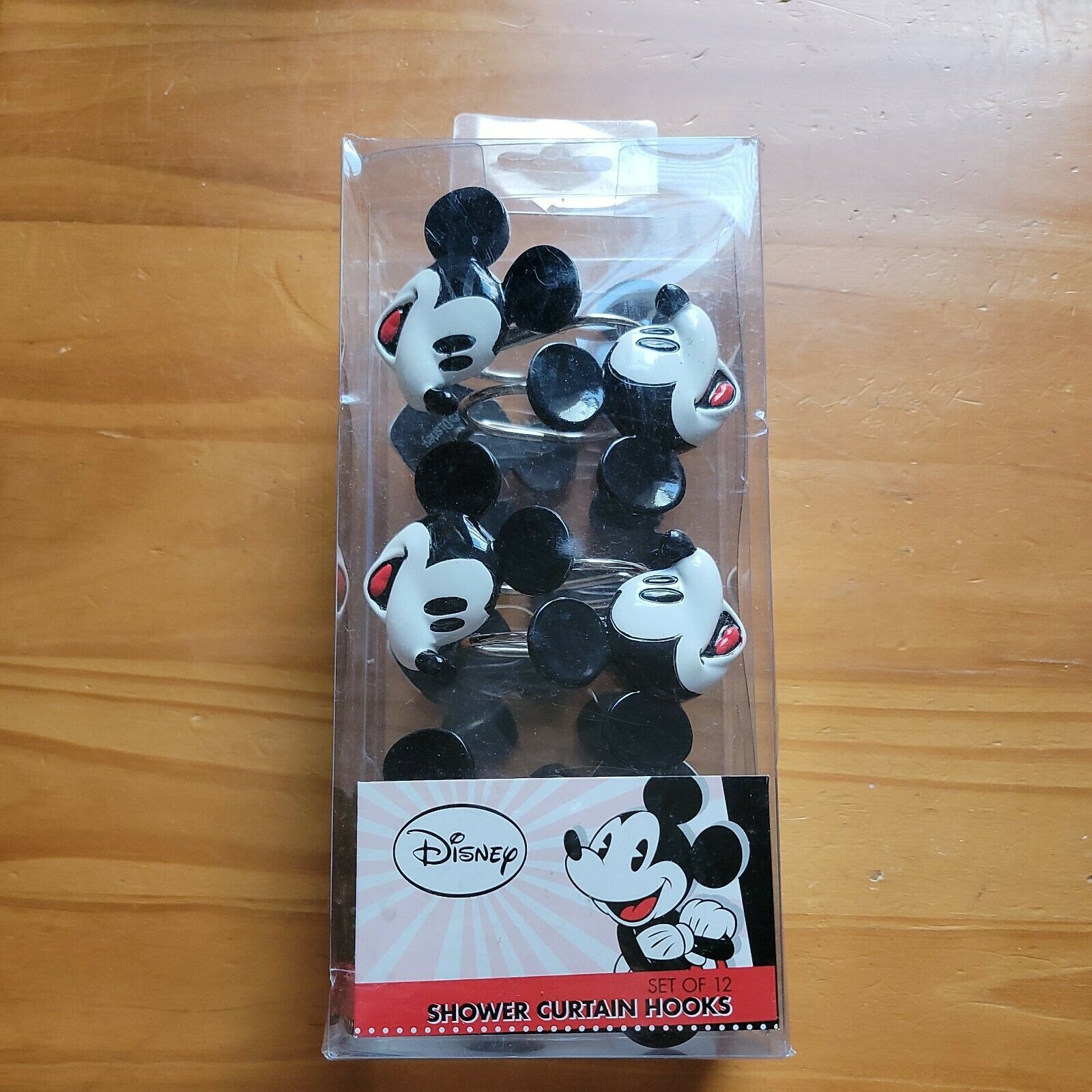 Disney Mickey Mouse Set Of 12 Ceramic Shower Curtain Hooks Nib