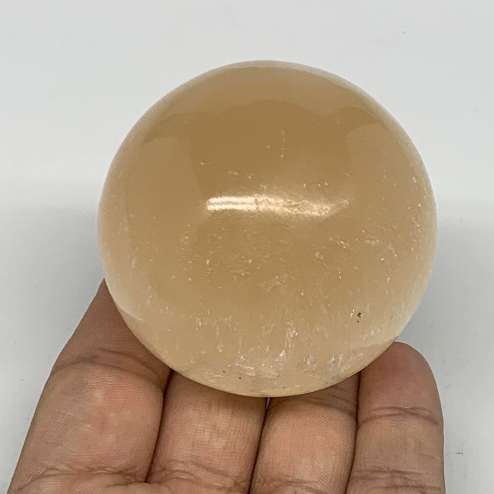 218g,2.2" (56mm) Natural Orange Selenite Sphere Crystal Gemstones @morroco,b9283