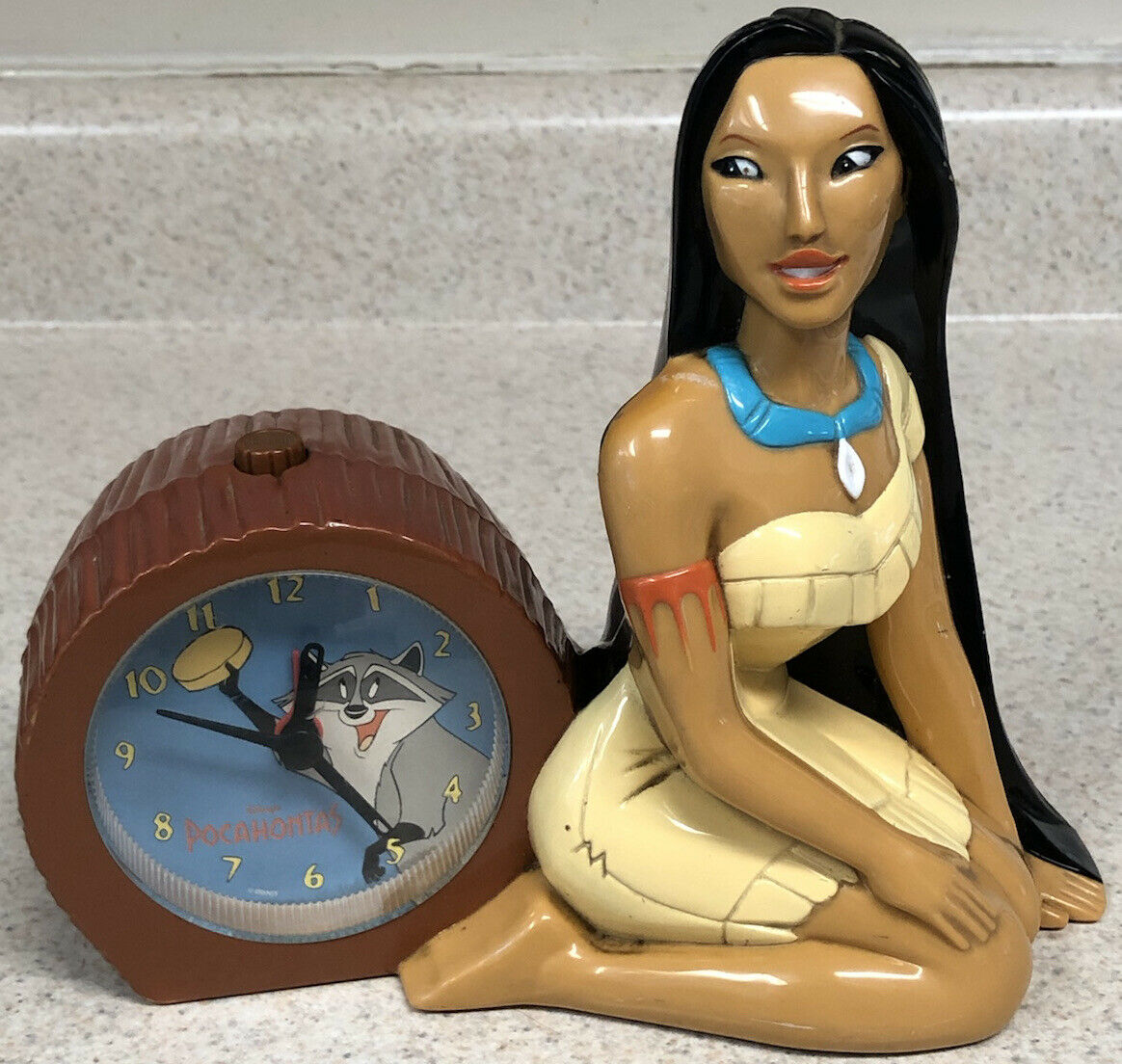 Disneys Pocahontas Musical Alarm Clock Vintage 1995 Works