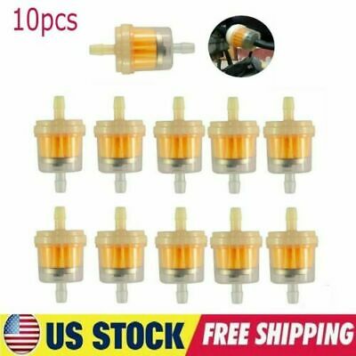 10pcs Motor Inline Gas Oil Fuel Filter Small Engine Plastic For 1/4'' 6-7mm Hose