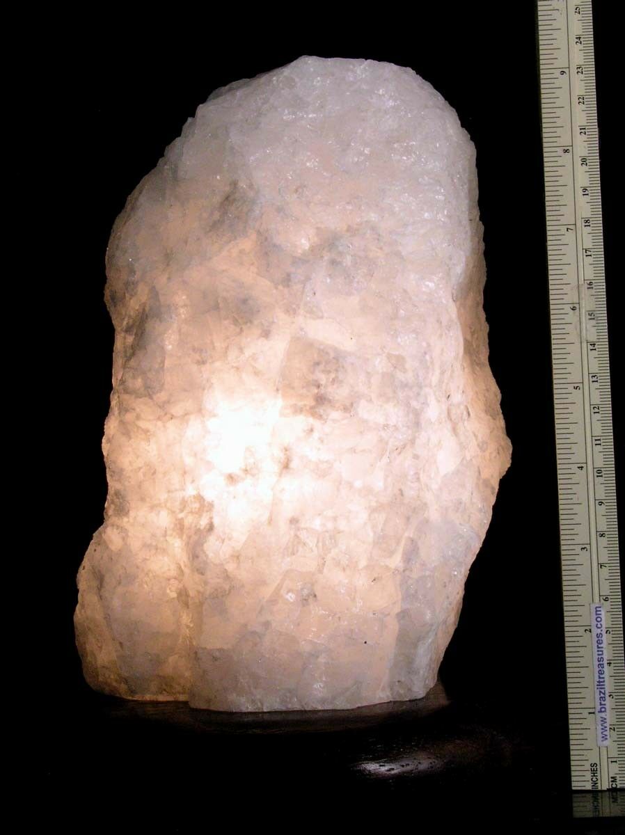 Large 13 Lb. 9.5" H Brazil Quartz Crystal Energy Lamp, Calm, De-stressing Light!