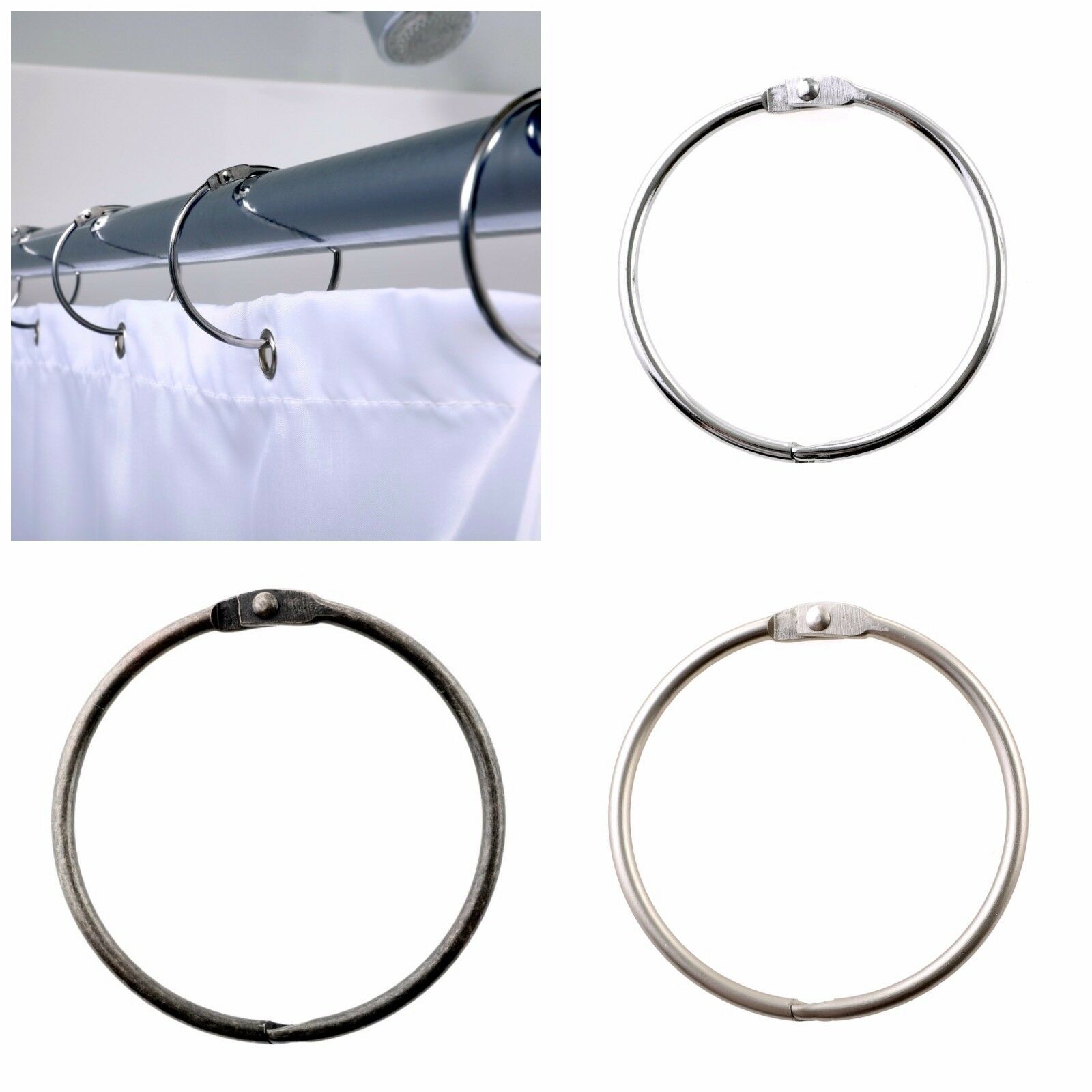 Round Shower Curtain Rings: Brushed Nickel, Bronze & Chrome Shower Rings