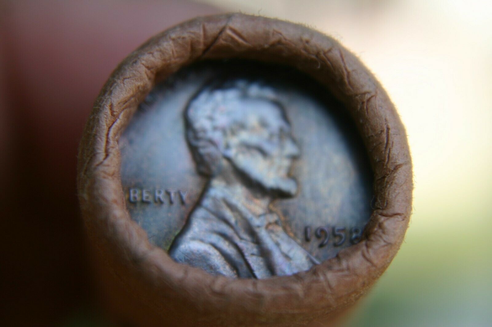 1958 "p" Lincoln Cent Original Bank Wrap Roll Obw Wheat Penny