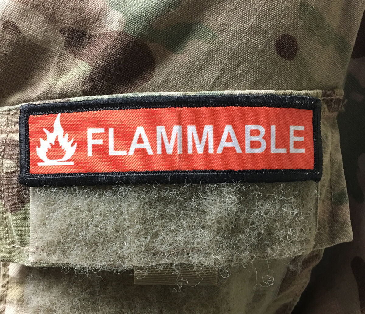1x4 Flammable Morale Patch Tactical Military Army Usa Flag Hook Badge