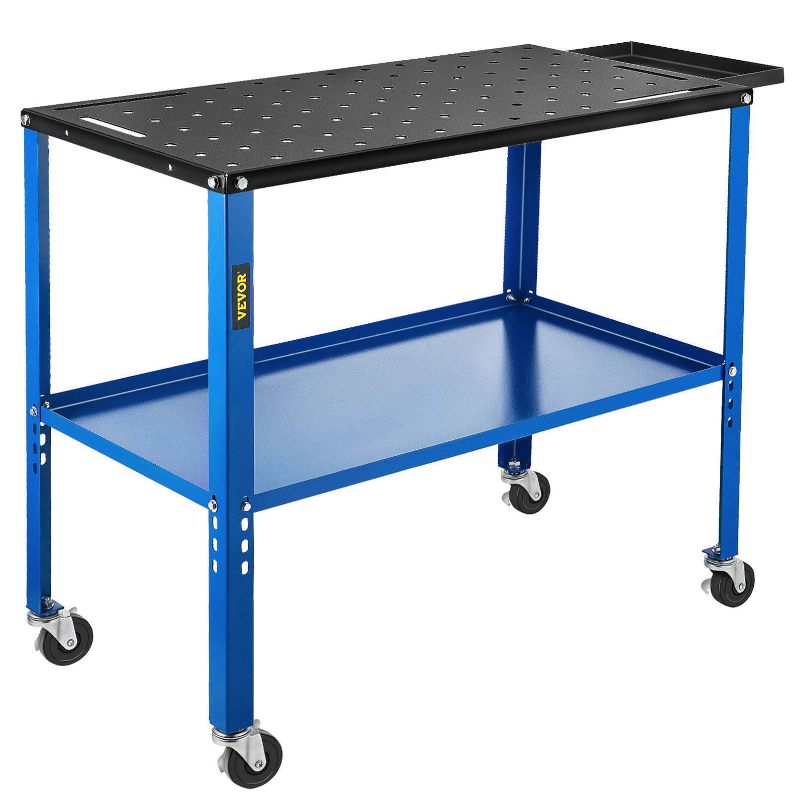 Adjustable Welding Table Steel Work Table 18" X 36" With Locking Wheels 1200 Lbs