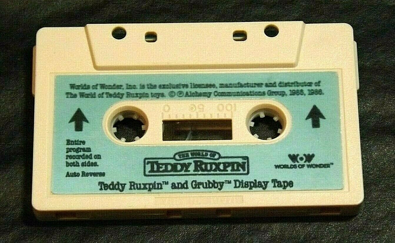 Teddy Ruxpin & Grubby Audio Cassette Display Tape Blue - Works
