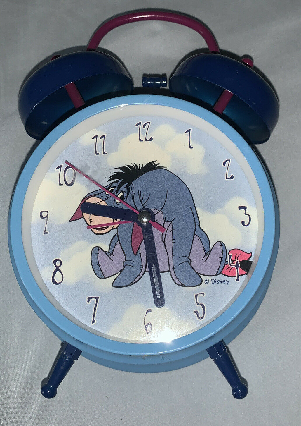 Vintage Walt Disney Winnie The Pooh Twin Bell Alarm Clock Eeyore Euc!