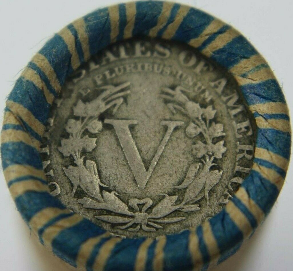V Nickel $2 Roll Liberty Head ~ Vintage ~ Estate Lot Old Us Coins ~ Unsearched