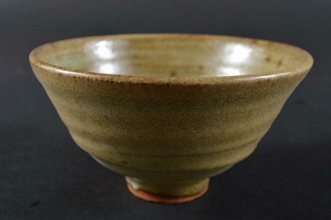 #2694: Japanese Seto-ware Green Glaze Tea Bowl Green Tea Tool Tea Ceremony