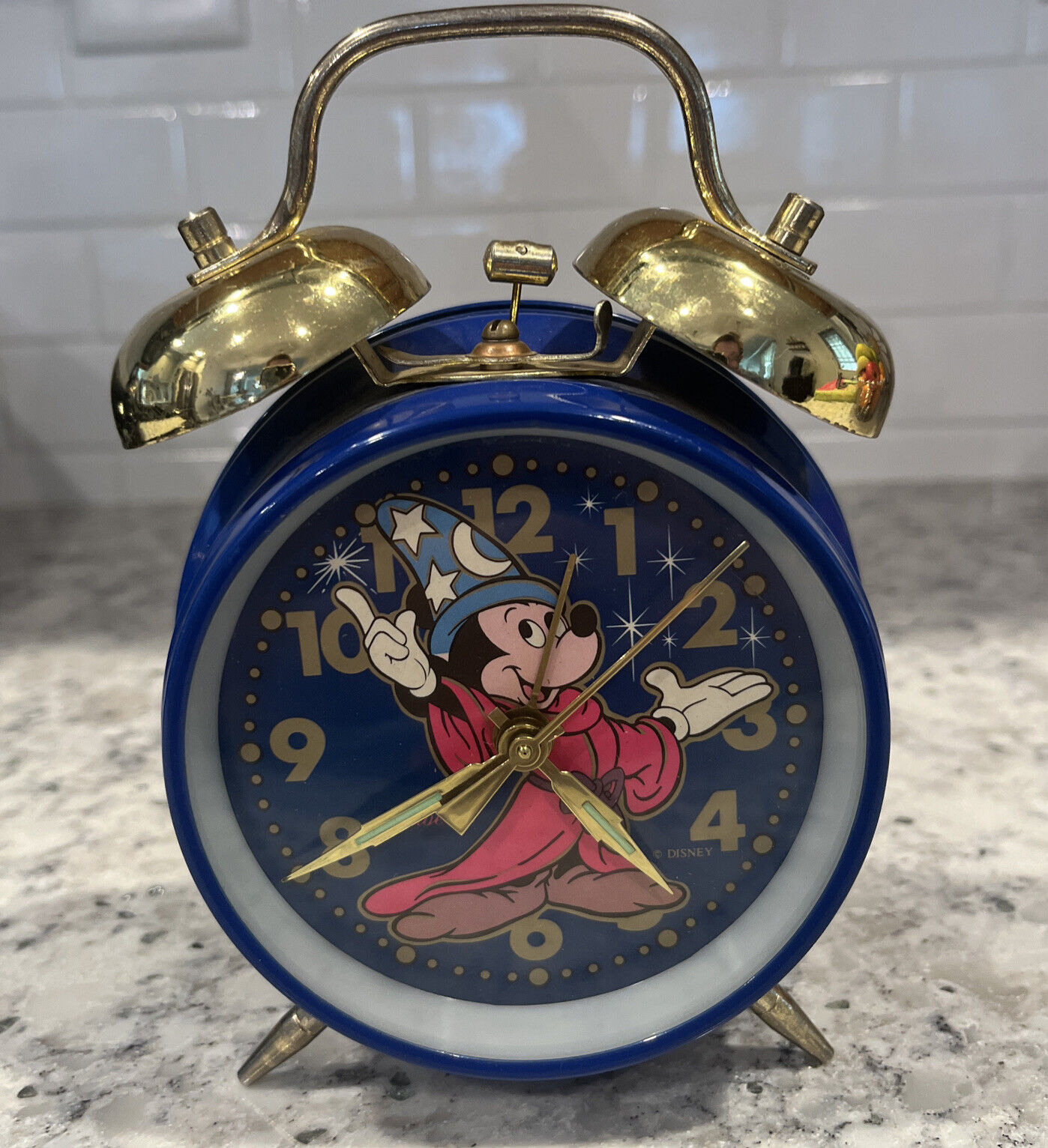 Vintage Sunbeam Disney Mickey Mouse Sorcerer Wizard Ringer Alarm Clock Works