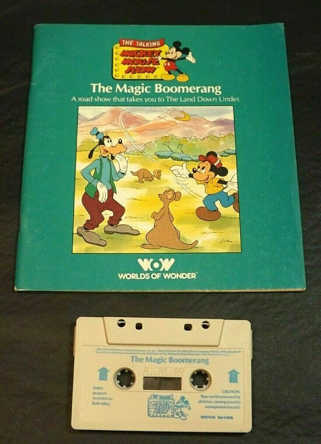 Mickey Mouse The Magic Boomerang Book/tape (printed Label) Worlds Of Wonder Sc