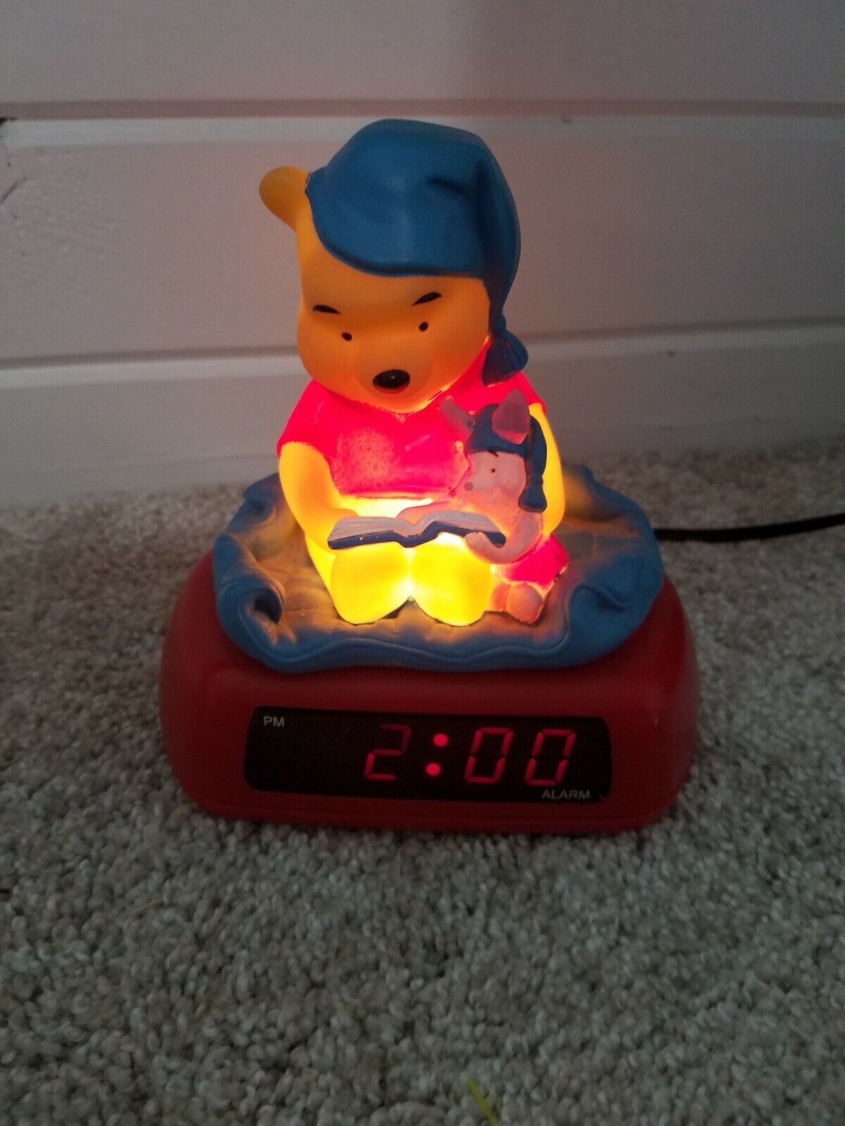 Disney Winnie The Pooh And Piglet Night Light Alarm Digital Clock Fantasma